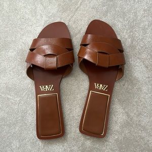 Zara Brown Sandals Summer Vintage Sliders Size 7